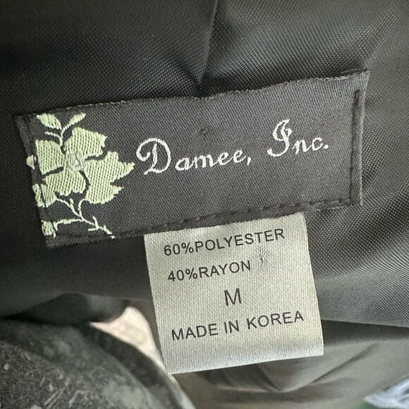 Damee Inc Textured Button Jacket Black Mandarin Collar A-line Lagenlook Size M - Picture 4 of 10